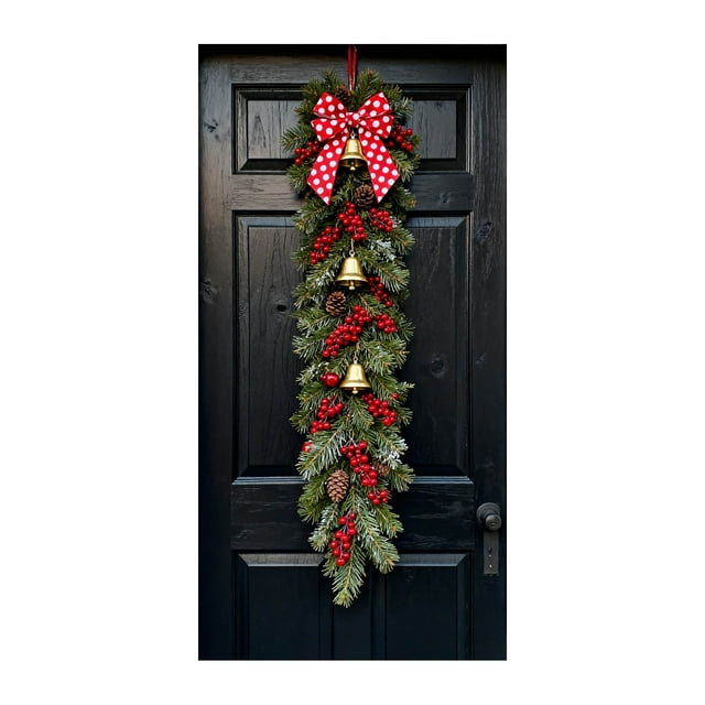SIfdSeng Obtenez-le Rapidement Rideau de Porte de Noël Intérieur Extérieur Célébration Saisonnière Fête pour Noël pour Porte de Maison