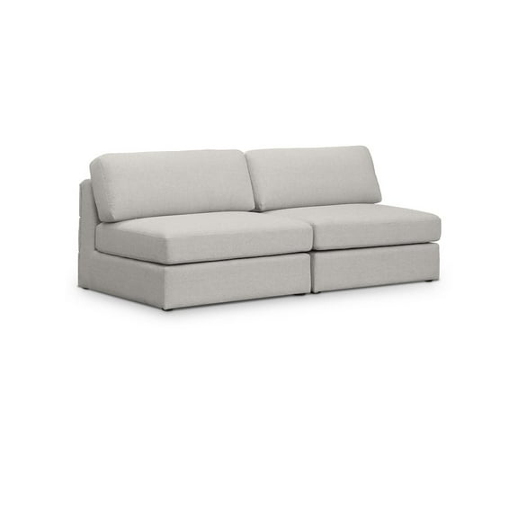 Meridian Furniture Beckham Beige Durable Linen Textured Fabric Modular Sofa