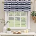 thumbnail image 3 of Purple Navy Blue Striped Valances for Windows, Decorative Rod Pocket Window Valance Curtains, Abstract Gradient Lines Art Short Curtain Drapes for Kitchen/Living Room, 2 Panels, 42" W x 12" L, 3 of 8
