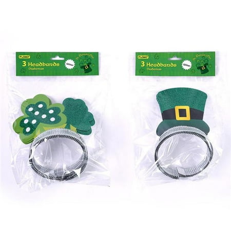Flomo 2341557 3 Count St. Patricks Day Glitter Cutout Headbands - Case of 36