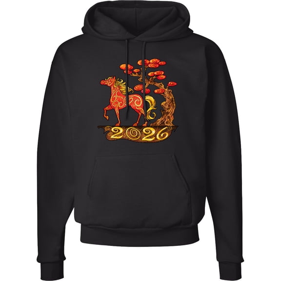 Inktastic 2026 Year of the Horse Happy New Year's Adult Hoodie Sweatshirt