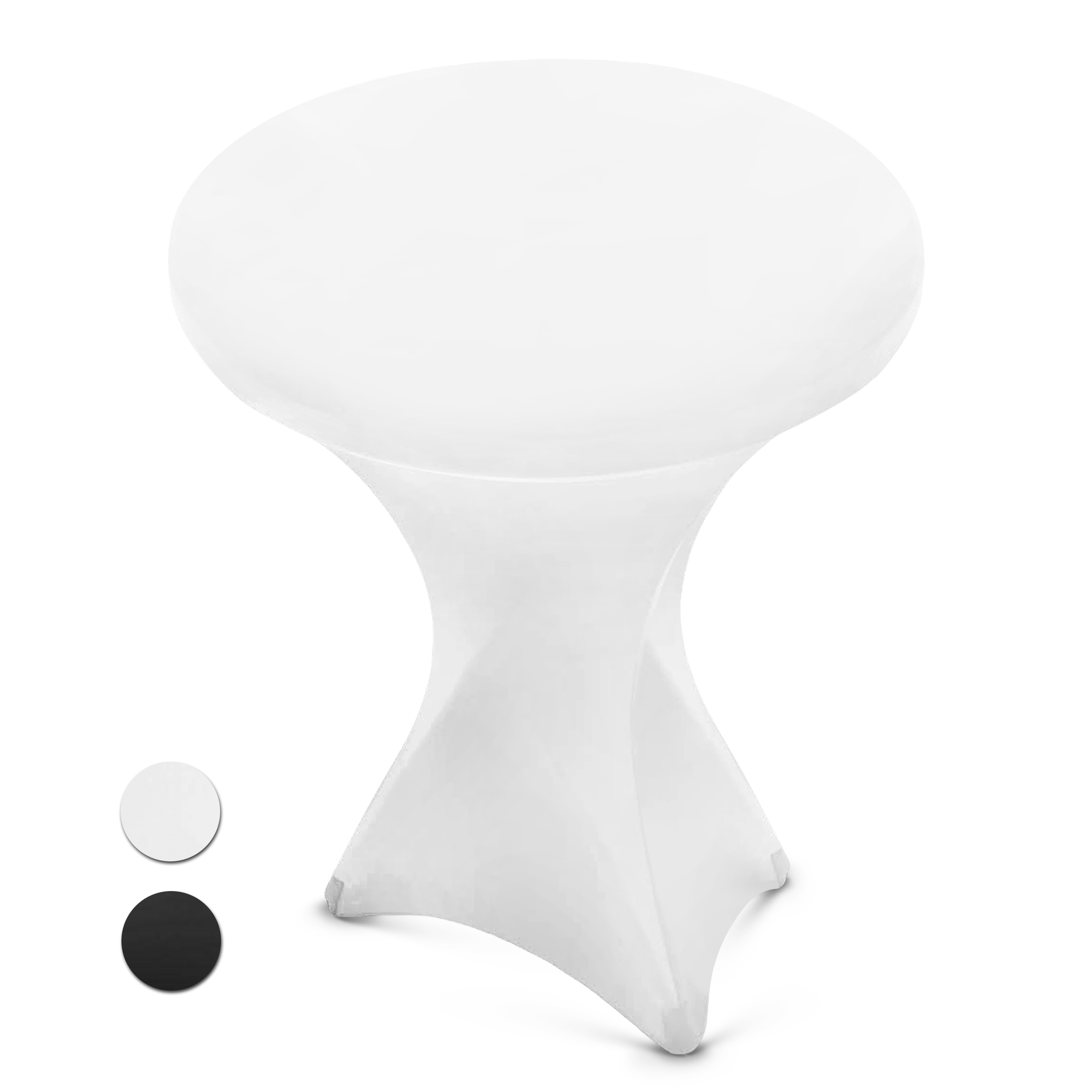 Event Linens White Spandex Cocktail Table Cover Fitted High Top Table