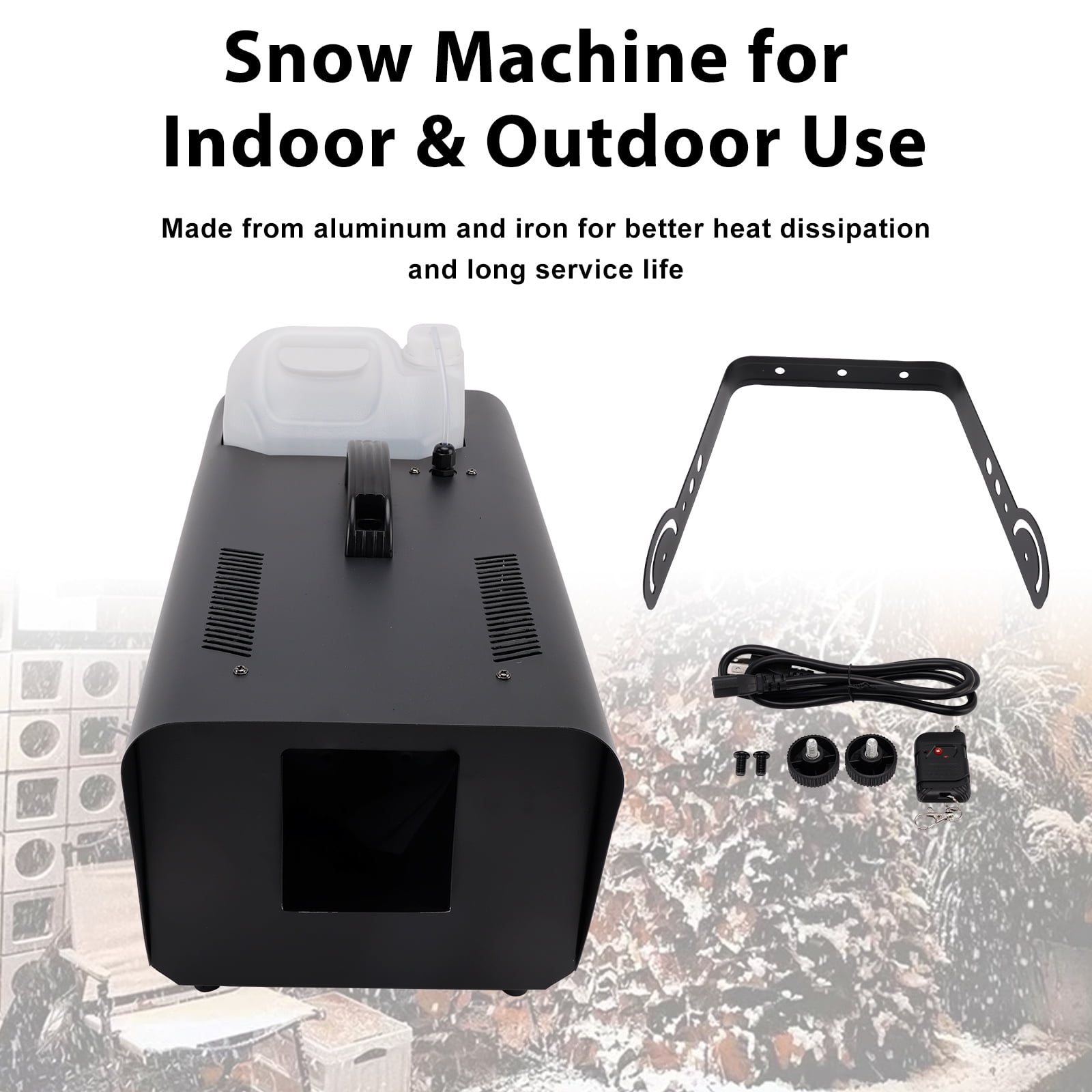 VIPQV Snow Machine, 1500W Snow Making Machine with Remote & Manual Control, Adjustable Snowflake Size, Snowflake Maker for Christmas Wedding Party