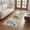 thumbnail image 4 of Hallway Runner Rug 2x6ft Turquoise Birds Washable Runner Rug Non Slip Soft Non-Shedding Low-Profile Retro Farmhouse Colorful Flowers Herbs Long Bathroom Floor Carpet Rugs for Kitchen Entryway Bedside, 4 of 8