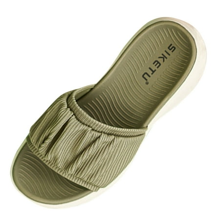 

PEASKJP Sandals Women Wide Sandals Women Dressy Summer Flat Women s Casual Bohemian Beach Shoes Fashion (Green 7)