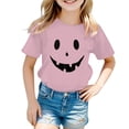 thumbnail image 4 of WhouRiu Girls Halloween Graphic Tees Kids Short Sleeve Crew Neck Tshirt Comfortable Cute Holiday Party T Shirts,6-7 Years, 4 of 5