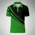 thumbnail image 6 of Men's T Shirts Golf Color Block Comfortable Casual Short Sleeve Polo Shirts Soft Breathable Fit Button Up Collared Mens Shirts Green L, 6 of 7