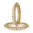 thumbnail image 1 of Efulgenz Beaded Bangles Faux Pearl Antique Boho Kundan Bangle Crystal Bracelet Bridal Wedding Party Statement Jewelry for Women (2 Pcs) Size 2.8, 1 of 6