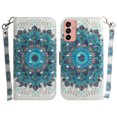thumbnail image 2 of Case for Samsung Galaxy M13 4G Cover Magnetic 3D Pattern Wallet Flip Case With Strap - Peacock, 2 of 5