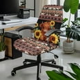 thumbnail image 2 of Renewold American Tribal Highland Cow Sunflower Cow Print Office Chair Cover Spandex Computer Desk Chair Cover Anti-slip Decorative High Back Chair Slipcover with Elastic Bottom Home Office Decor, L, 2 of 7