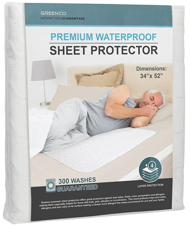 Greenco Premium Hypoallergenic Waterproof Sheet And Mattress Protector 34 X 52 Walmart Com Walmart Com