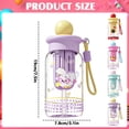 thumbnail image 3 of Water Bottle with Straw and 3D Stickers Cute Aesthetic Bottle Kawaii Milk Bottle Tea Cup Juice Shaker Portable Silicone (500ml, White), 3 of 4