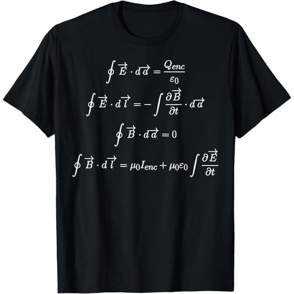 Maxwell Equations Math Lover Nerd Science T-Shirt men and women can wear, black, white, gifts