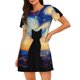 thumbnail image 1 of Fotbe Cat Under Starry Skies Bata de Dormir para Mujer con Estampado, Camisón de Algodón de Manga Corta, Ropa de Dormir Casual, 1 of 6
