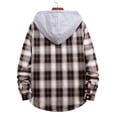 thumbnail image 4 of Hfyihgf Men's Plaid Flannel Hoodies Shirts Long Sleeve Causal Button Down Lightweight Shirt Jackets with Hood Z1-Khaki XL, 4 of 9