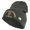 Charcoal, variant on U.S. Army 1st Infantry Division Logo Embroidered 12 Inch Solid Knit Cuff Long Beanie Made in USA - Black OSFM