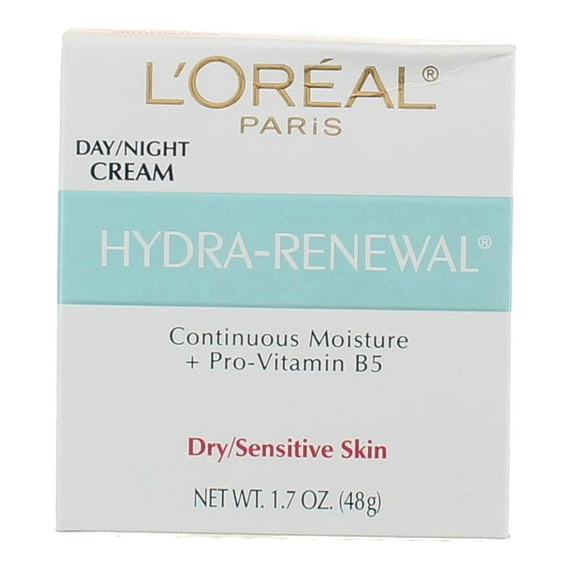 L'Oreal Dermo-Expertise Hydra-Renewal Continuous Moisture Cream Dry/Sensitive Skin 1.70 oz (Pack of 3)
