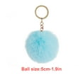thumbnail image 1 of Fuzzy Ball Keychain Supple Comfortable Lovely Key Rings Adorable Practical Key Chains Women for Children Adults Elderly Students Light Green 5cm, 1 of 8