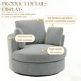 thumbnail image 3 of Muumblus Large Swivel Chair, Modern Oversize Accent Barrel Chair Comfy Round Armchair for Living Room, Gray, 3 of 6