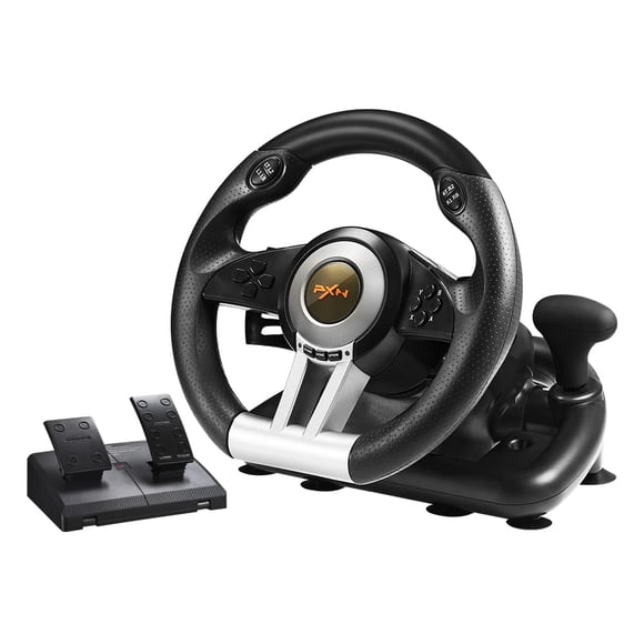 Volante de carreras PXN V3II con pedales para PS3 PS4 Xbox One Xbox Series X/S Switch Negro