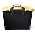 55 Qt Plastic Stackable Storage Unit Bin with Lid, 6 Pack, Black/Yellow