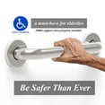thumbnail image 4 of AmeriLuck 2-Pack 1-1/4" x 12in Bath Safety Medical Handicap Grab Bars, ADA Handrail for Bathroom Shower Wall, Heavy Duty Grip Handles for Bathtub and Toilet, 500lbs Weight Support, Brushed Nickel, 4 of 11