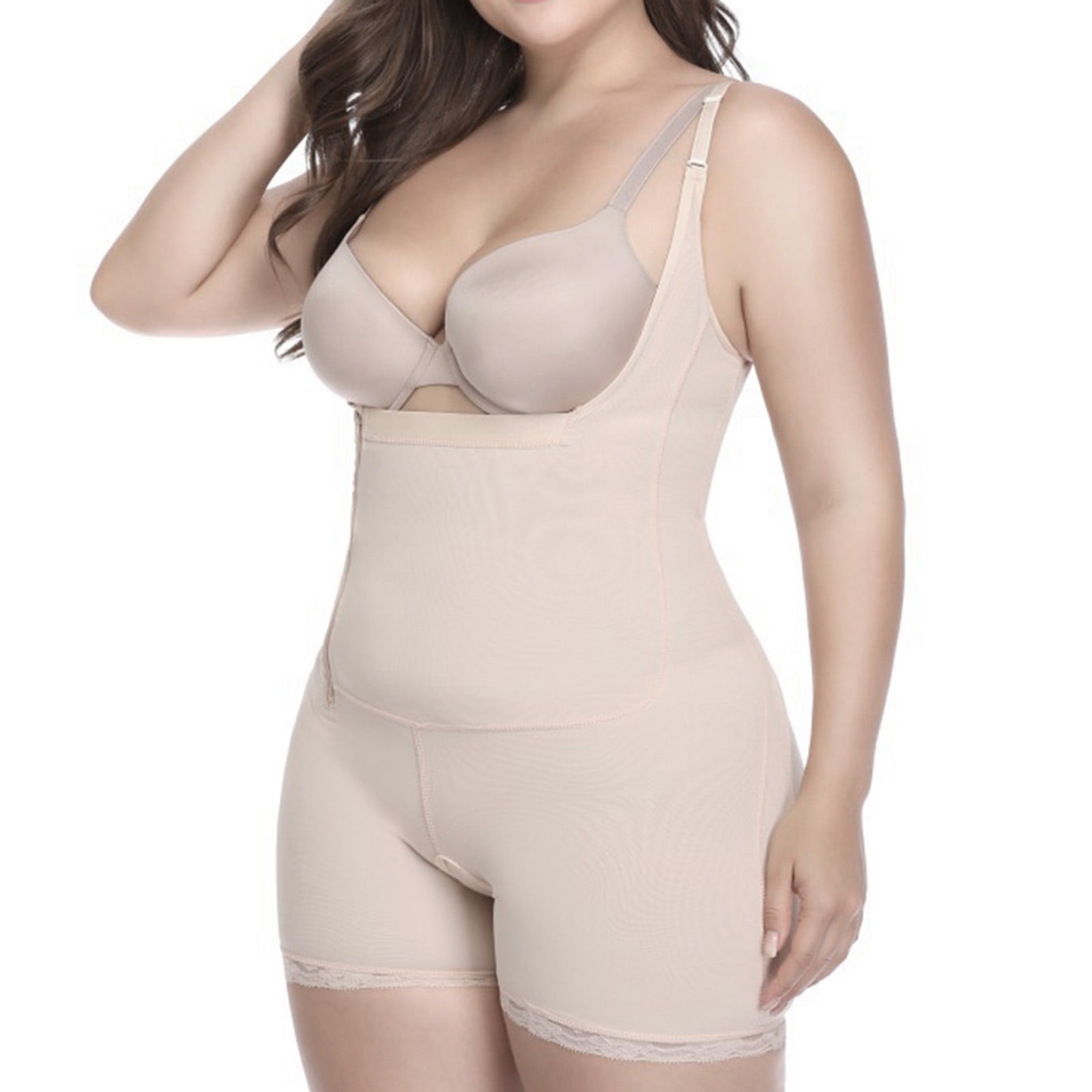 Herrnalise Plus Women' shapewear Tummy Control Body Shaper Breast Lift  Bodysuit Hook Closure Tightening Clothing