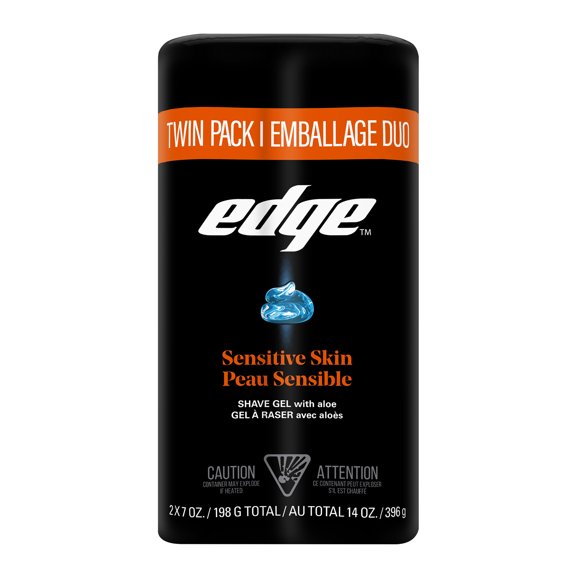 Edge Sensitive Skin Shave Gel for Men, Twin Pack, 14 oz