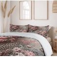 thumbnail image 6 of Ambesonne Leopard Print Duvet Cover Set, Medieval Rose Garden, Calking, Pale Pink Laurel Green, 6 of 6