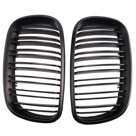 Matte Black Front Bumper Dual Slat Front Kidney Grill Grille For- X5 X6 E70 E71 2007-2014