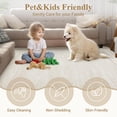 thumbnail image 4 of Towallmark 2x6 Washable Area Rug, Ultra Soft Low Pile Non-Slip Carpet, Modern Scalloped Print Floor Mat for Living Room Bedroom Home Decor, Beige, 4 of 8