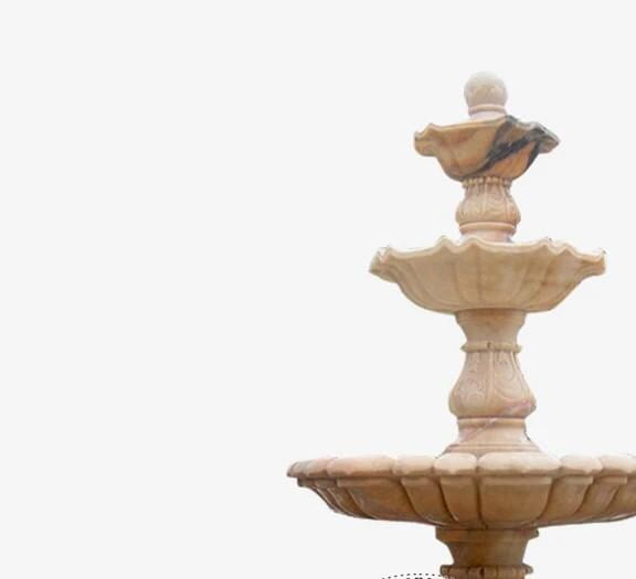 Indian Designed Makrana Pink Strong Marble Handcarved Rainbow Natural Stone Three-Tier fountain Water Fountain for Outdoor Garden Home Decor