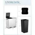 thumbnail image 2 of Arlopu 21.2gal Dual Trash Can, Stainless Steel Compartment Garbage can with Odor-Control Box, Step-on Recycle Bin with Soft-Close Lid & Removable Inner Buckets, 2 of 9