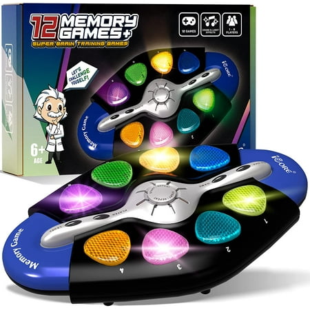iCore Flashing Genius Brain Games Teaser, Electronic Memory & Brain Game | 12-in-1 Handheld Game for Kids | STEM Toy for Kids Boys & Girls 1 or 8 Players | Fun Gift Toy for Kids Ages 8-12 Years Old…