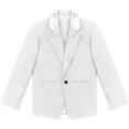 thumbnail image 5 of YONGHS Kids Boys Long Sleeve Lapel Blazer Coat One-Button Gentleman Formal Suit Jacket Outerwear White 14, 5 of 6