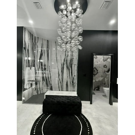 

Fountaine Round Rainfall / Waterfall Glass Globe / Bubble Chandelier
