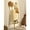 Light, variant on 67-Inch Farmhouse Blanket Ladder with Shelf and Hooks 5-Tier Wooden Wall Leaning Towel Quilt Rack Color Wash White