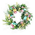 thumbnail image 1 of 45cm Easter Wreath with Pastel Eggs Front Door Window Hanging Artificial D, 1 of 8