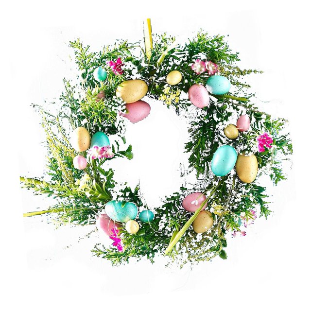 45cm Easter Wreath with Pastel Eggs Front Door Window Hanging Artificial D