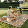 thumbnail image 4 of Orange Blue Geometric Outdoor Rug 3x5 Ft - Reversible Patio Rug Outdoor Camping Rugs, Ethnic Southwest Country Washable Indoor Outdoor Area Rugs, Non-Slip Outdoor Carpet Runner for Deck/Porch, 4 of 8