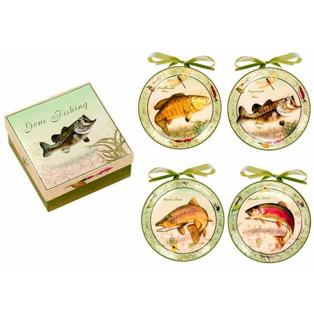 S And Weavers Decorative Plates Mini Gone Fishin Set Of 4 Set