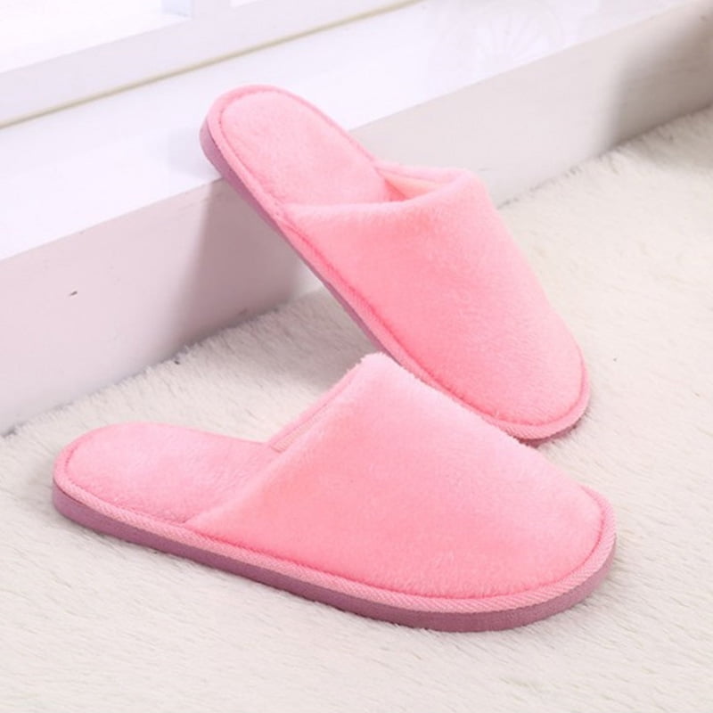 Mens Womens Couple Slippers Warm Flat Non-skid Indoor Bedroom Soft Home Shoes 