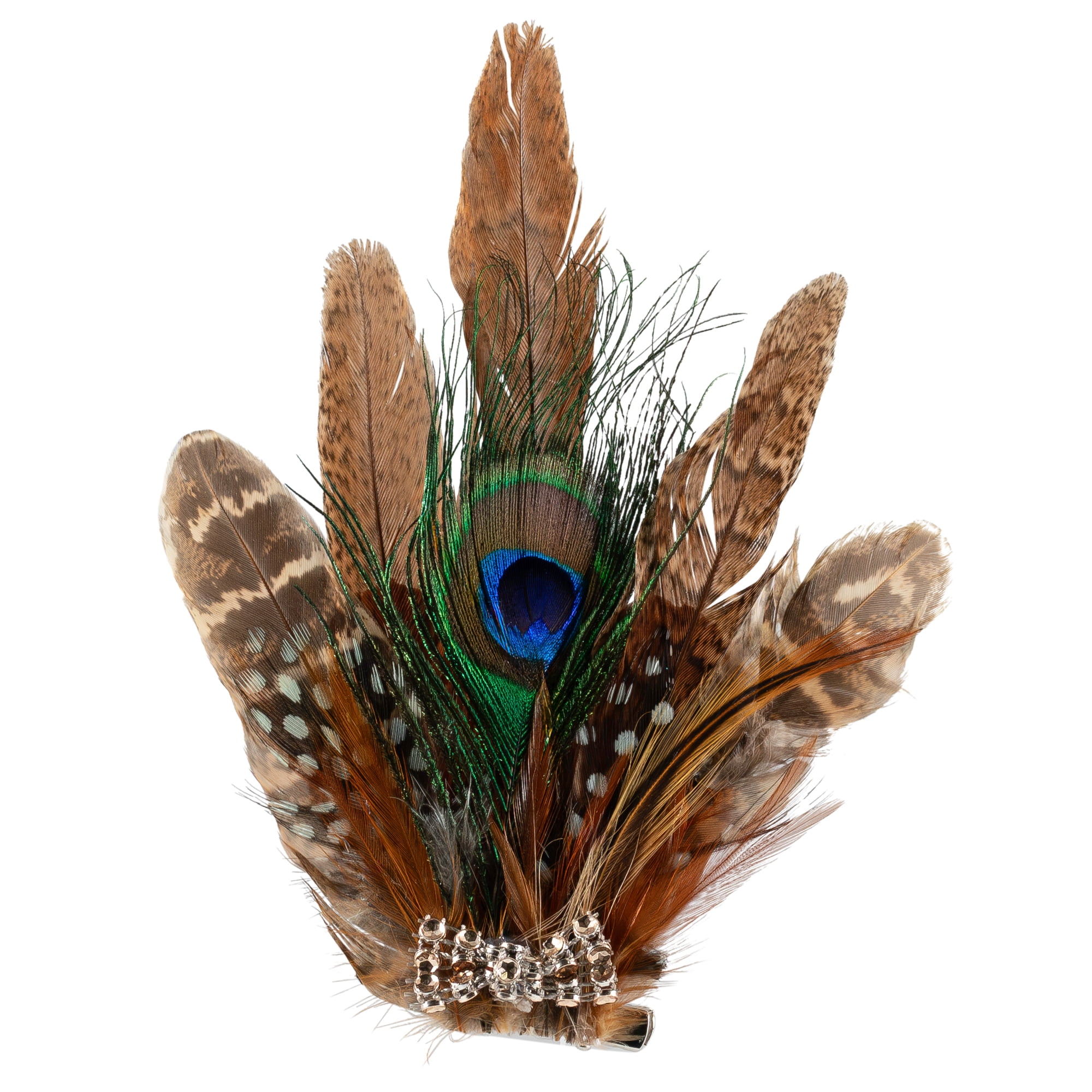Northlight Peacock Feather Christmas Clip-On Ornament - 6" - Brown, White and Green