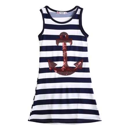 

Meihuid Little Girls Cartoon Cat Print Dress Short Sleeve Casual Cotton Kitten Dresses