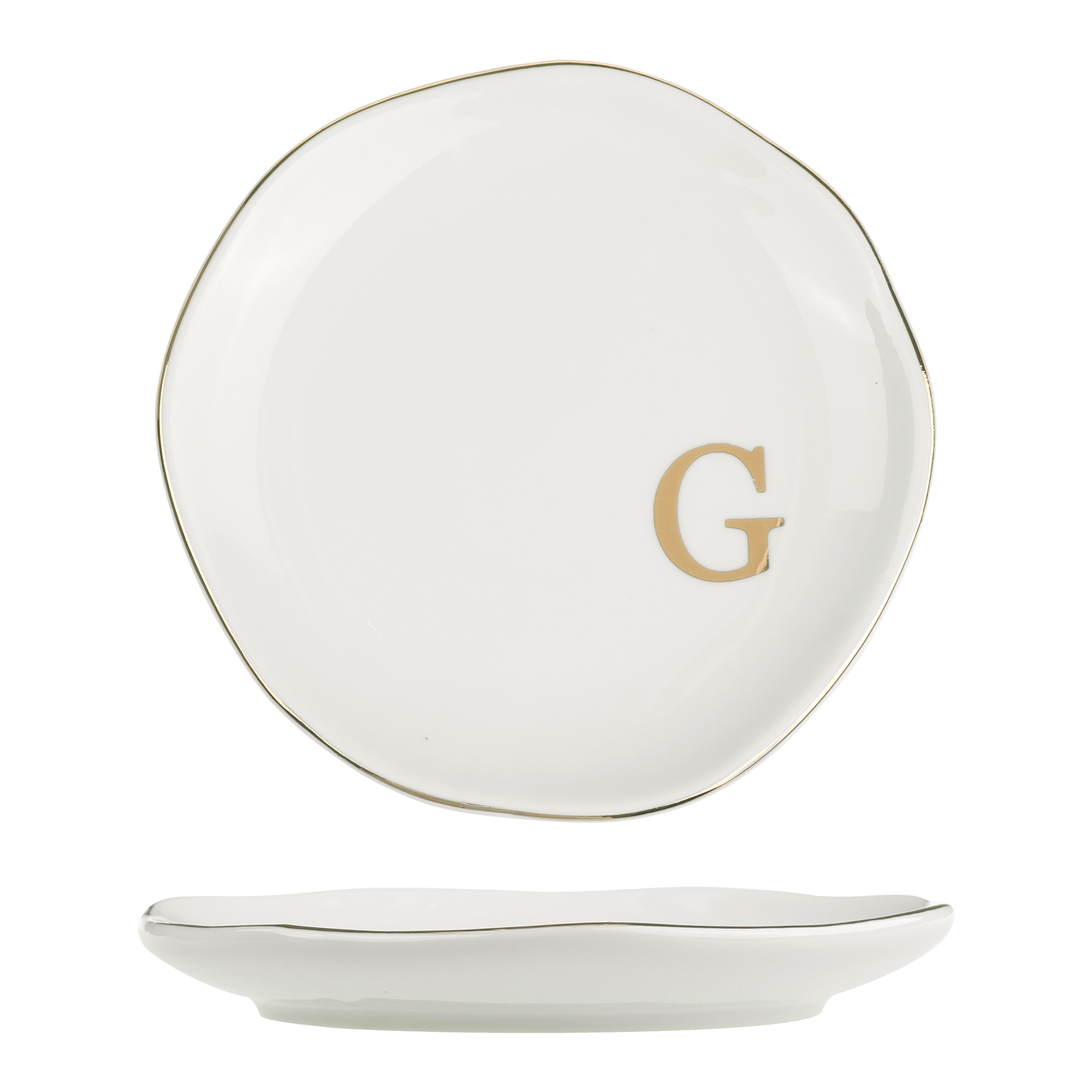 Unique Bargains Ceramic Jewelry Tray Decorative Trinket Dish Gifts Jewelry Boxes White-G