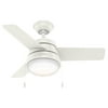 Hunter Fan Company Aker 36 Inch Indoor Ceiling Fan with LED Light Kit, White