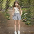 thumbnail image 5 of AUNVITO Girls 3-12 Years Solid Color Elastic Waist Tiered Ruffle Bubble Skirt, 5 of 9