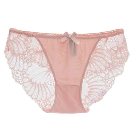 

YUEHAO Womens Underwear Women Lace Panties Fashion Underwear Underpants Lingerie Bow Briefs (Pink)