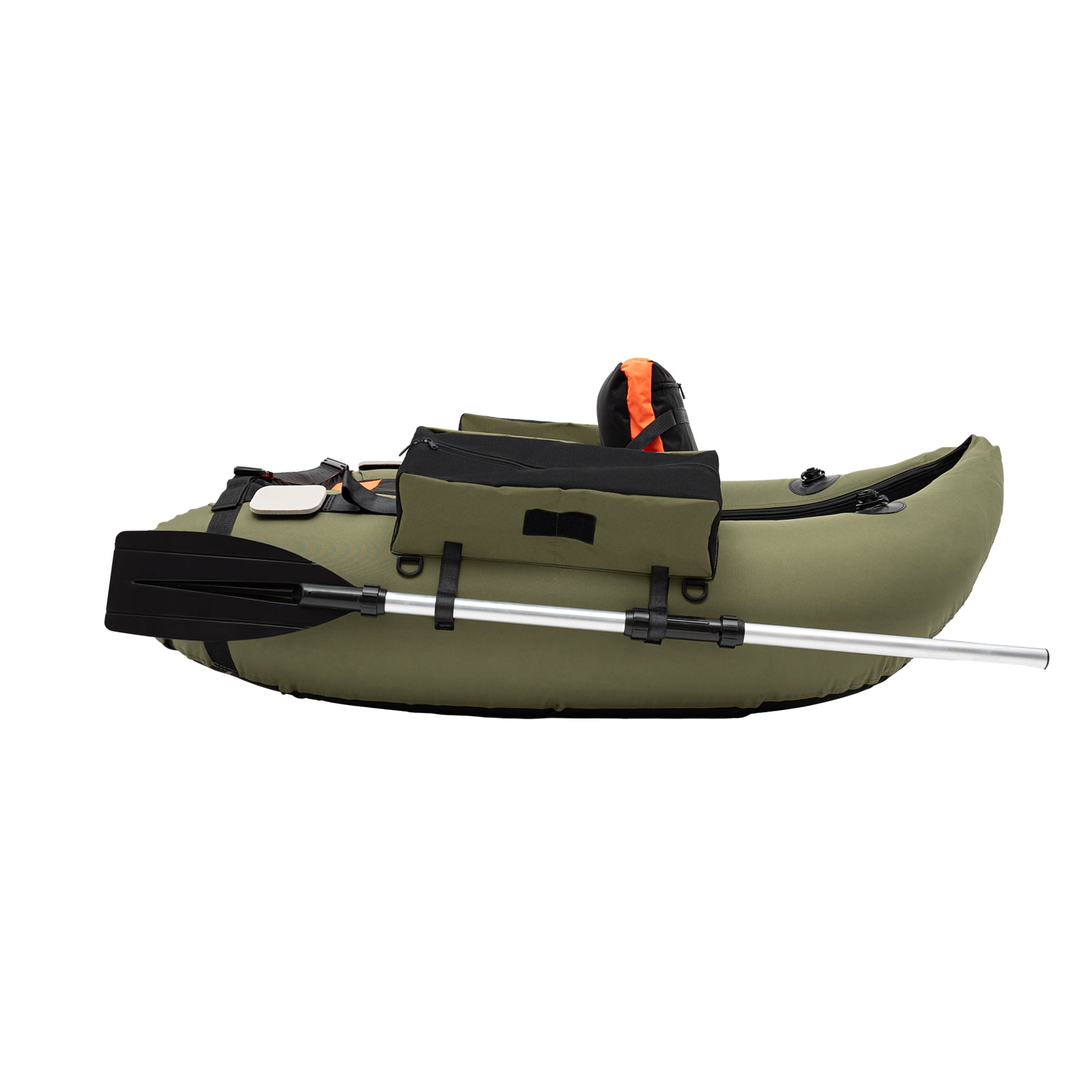 Inflatable Fishing Boat with Hand Air Pump for Adults, Portable River Lake Dinghy Boat 286LBs Load Capacity Green
