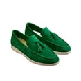 thumbnail image 3 of Willtoo Women's Suede Loafers with Tassels – Slip-On Dress Shoes for Casual– Fashionable & Comfortable Green, 3 of 4